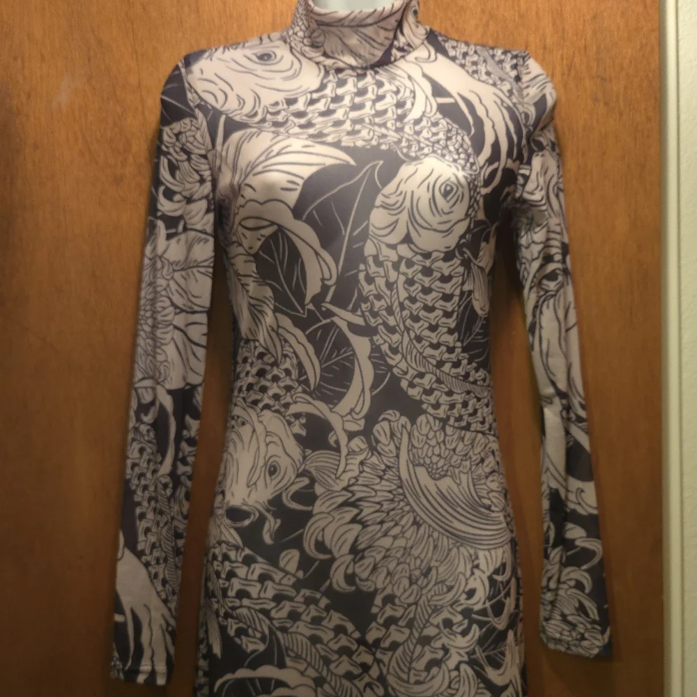 HOST PICK! 🎉🎈Commence tattoo design NWT sheer mesh long dress - Picture 7 of 9